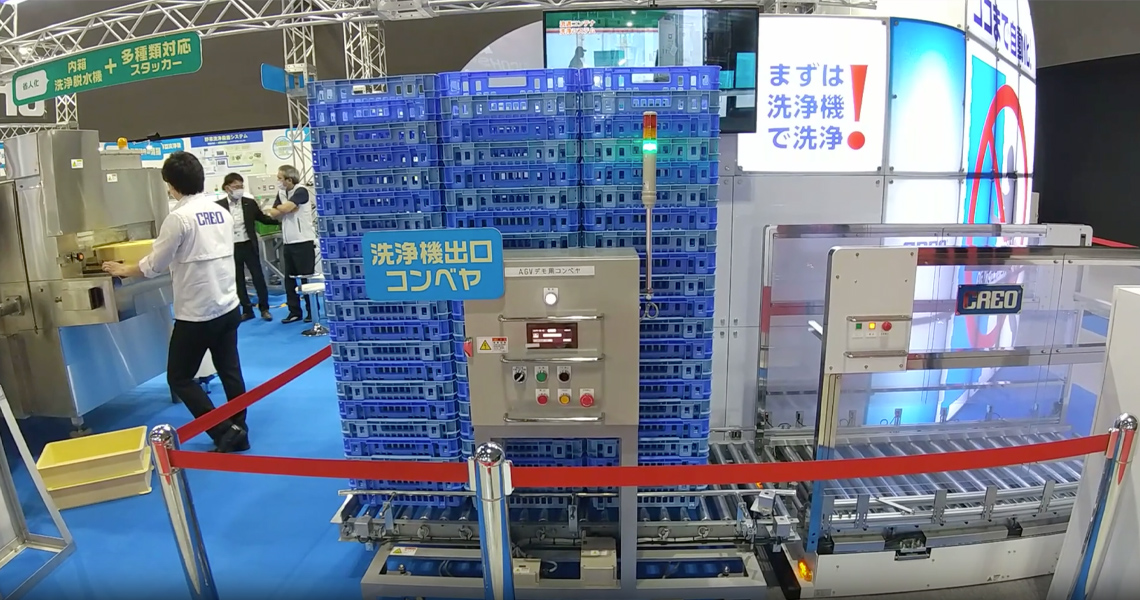 AGV＋移載コンベヤ写真