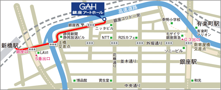GAH 銀座アートホール地図