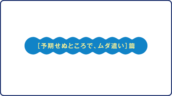 ［予期せぬところで、ムダ遣い］篇